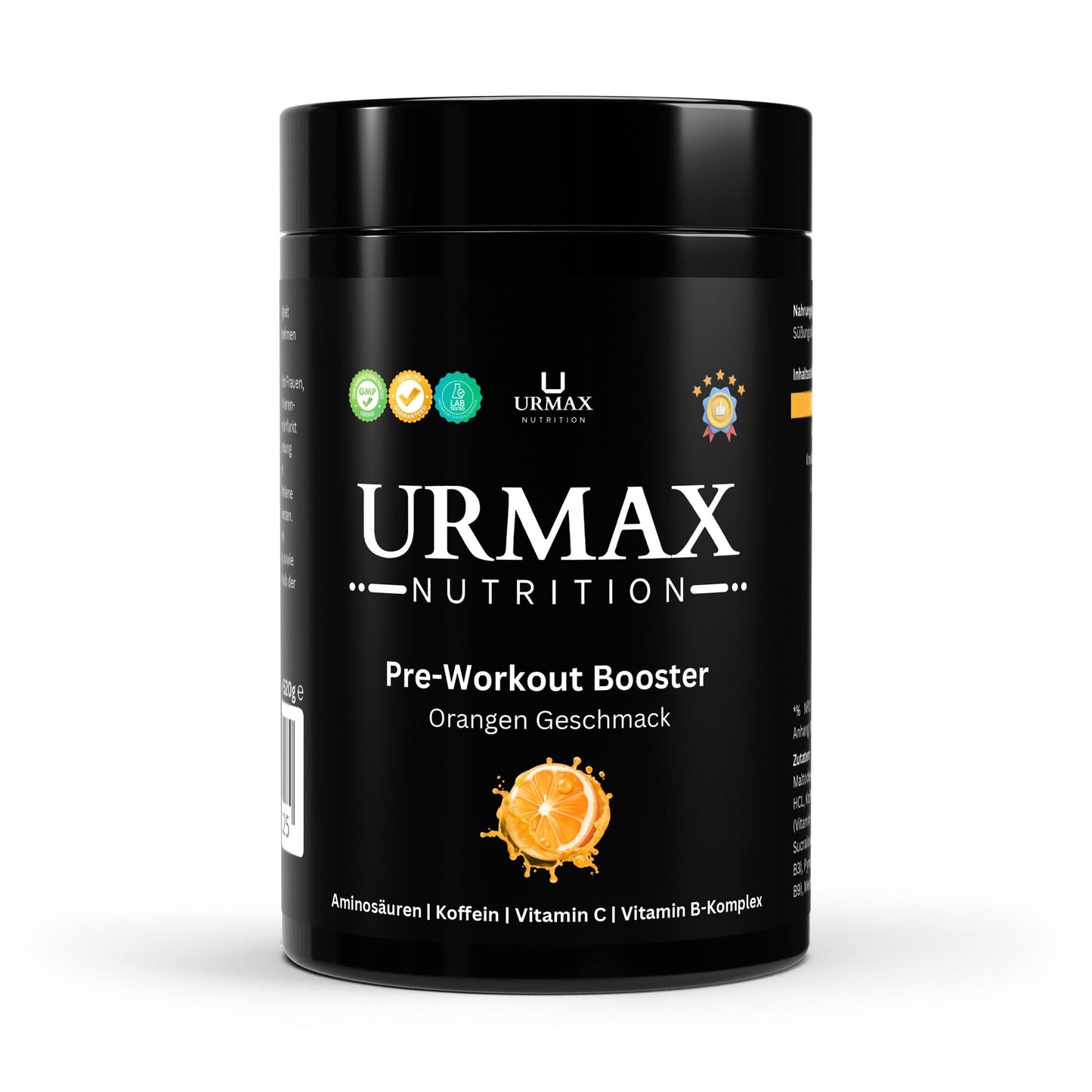 Pre-Workout Booster – Портокал – 520 g Енергия. Напомпване. Яростен фокус – с вкус на свеж портокал! - urmax