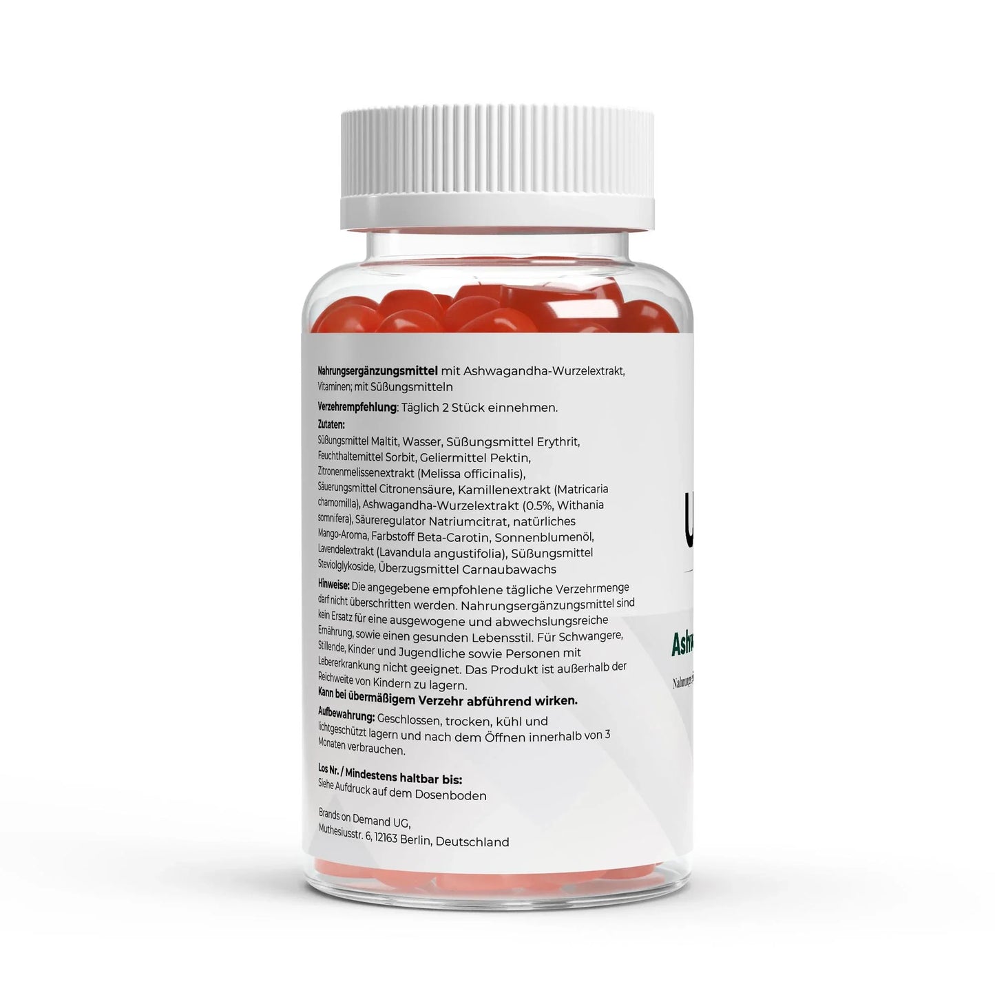 🌴 Ashwagandha + Витамин B6 дъвчащи бонбони – 60 броя - urmax