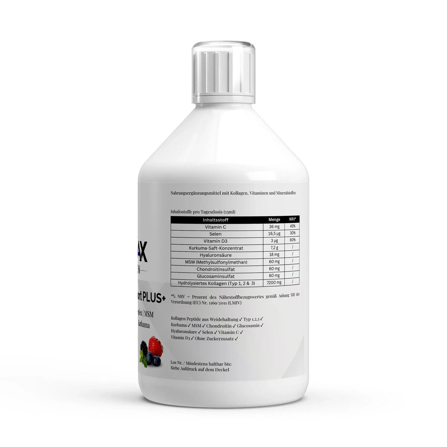 💪 Kollagen Support PLUS+ – Shots с вкус на горски плодове – 500 ml - urmax