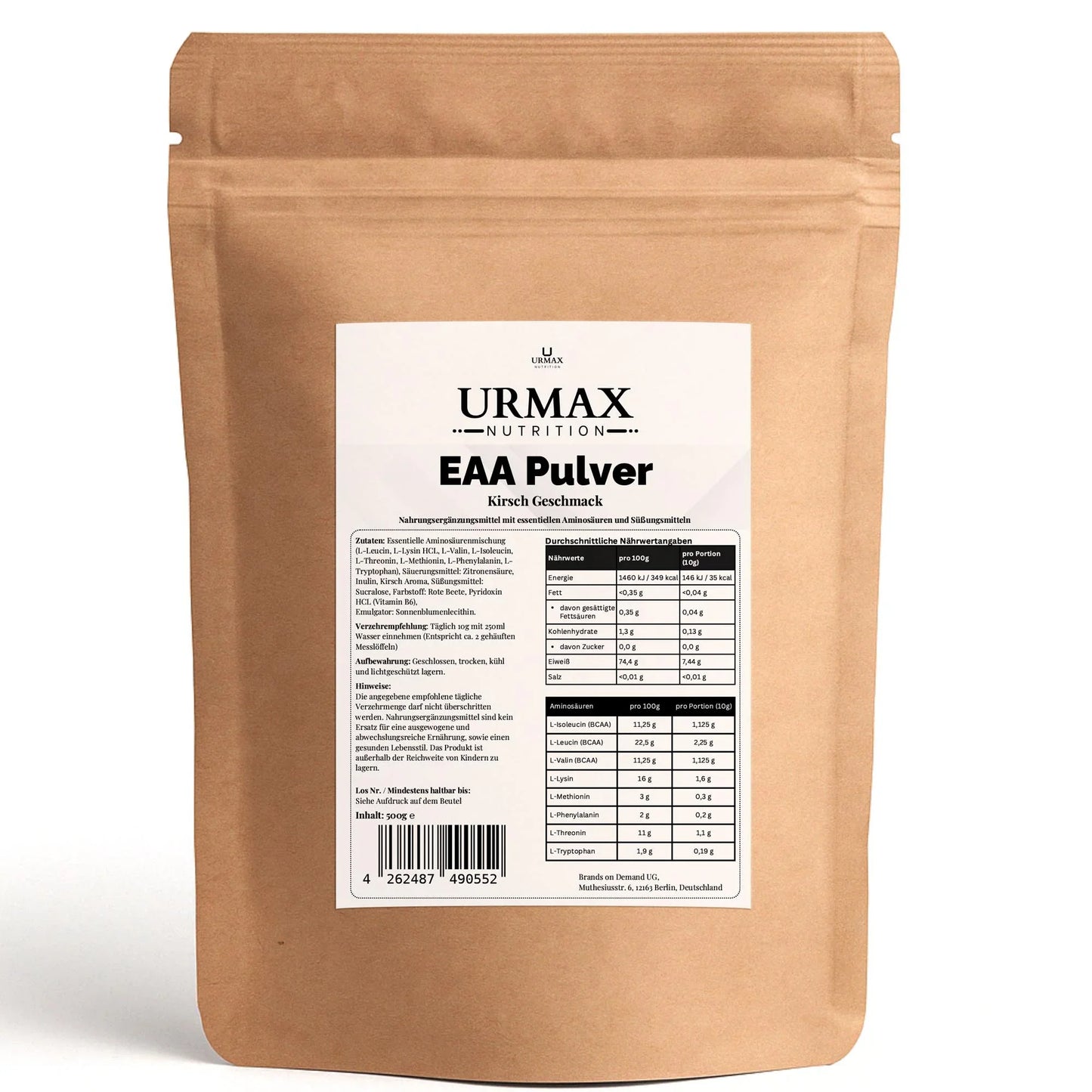 🍒 EAA – Незаменими аминокиселини – Череша – 500 g - urmax