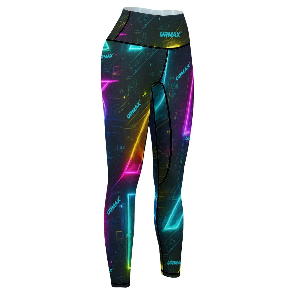 URMAX™ Neon Surge Yoga Pants — Women's Neon High Waisted Sports Leggings