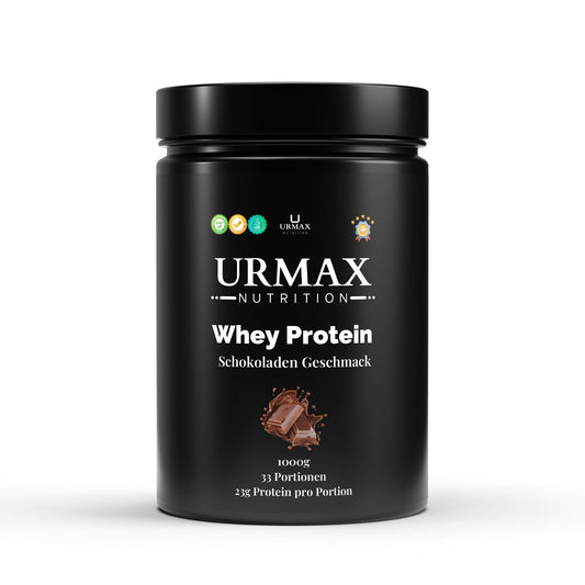 Premium Whey Protein – Шоколад – 1000 g Плътен шоколадов вкус + висококачествен суроватъчен протеин – перфектната формула за сила и възстановяване! - urmax