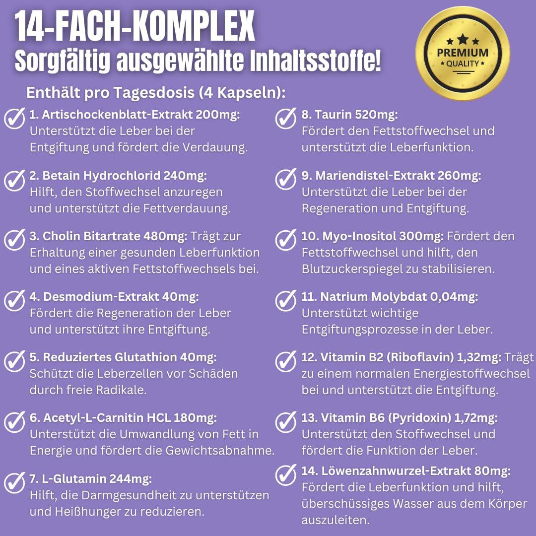 LIV LIXIR®, Leber Komplex, 120 Kapseln, Stoffwechsel beschleunigen, Leberkur, Laborgeprüft, 14-fach-Komplex, natürliche Inhaltsstoffe, Leber Entgiften, Fettleber, Cholin, Mariendistel - urmax