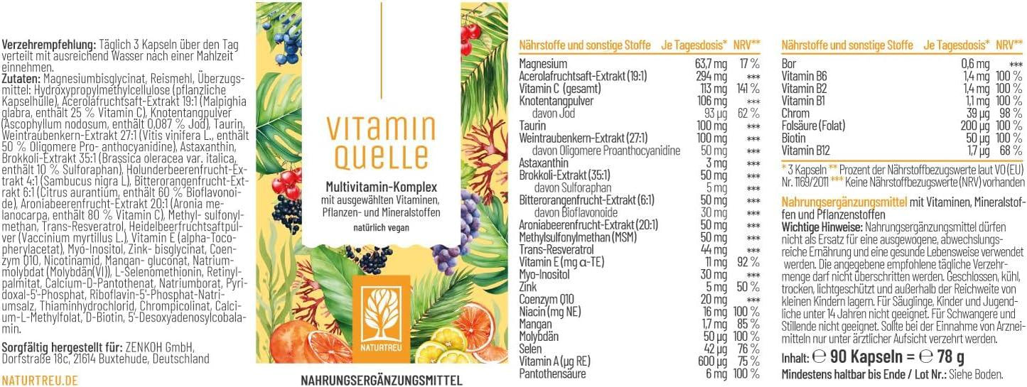 All in One Multivitamin & Minerals Complex - 35 Valuable A-Z Vitamins and Minerals - Multi Vitamin Capsules High Dose - Vegan and Without Unnecessary Additives - urmax