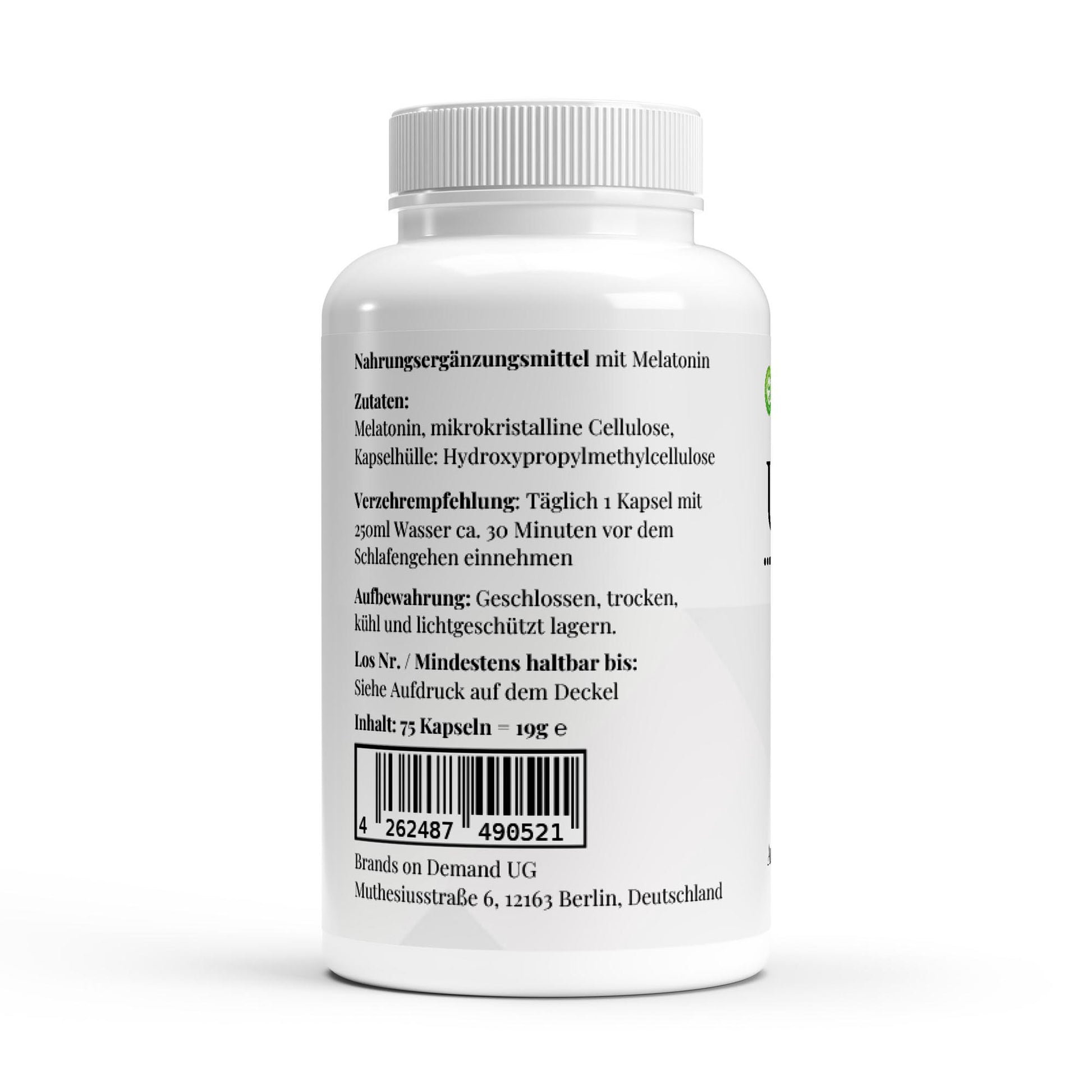 🌙 Melatonin – Бърз сън. Дълбока почивка. Свежо утро. 75 капсули - urmax