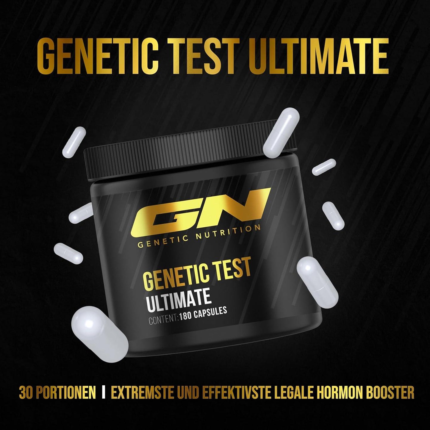 GN Laboratories Genetic Test Ultimate (180 Kapseln) – effektiver Hormon Booster – Sportnahrungsergänzung für verbesserte Trainingsergebnisse – Made in Germany - urmax