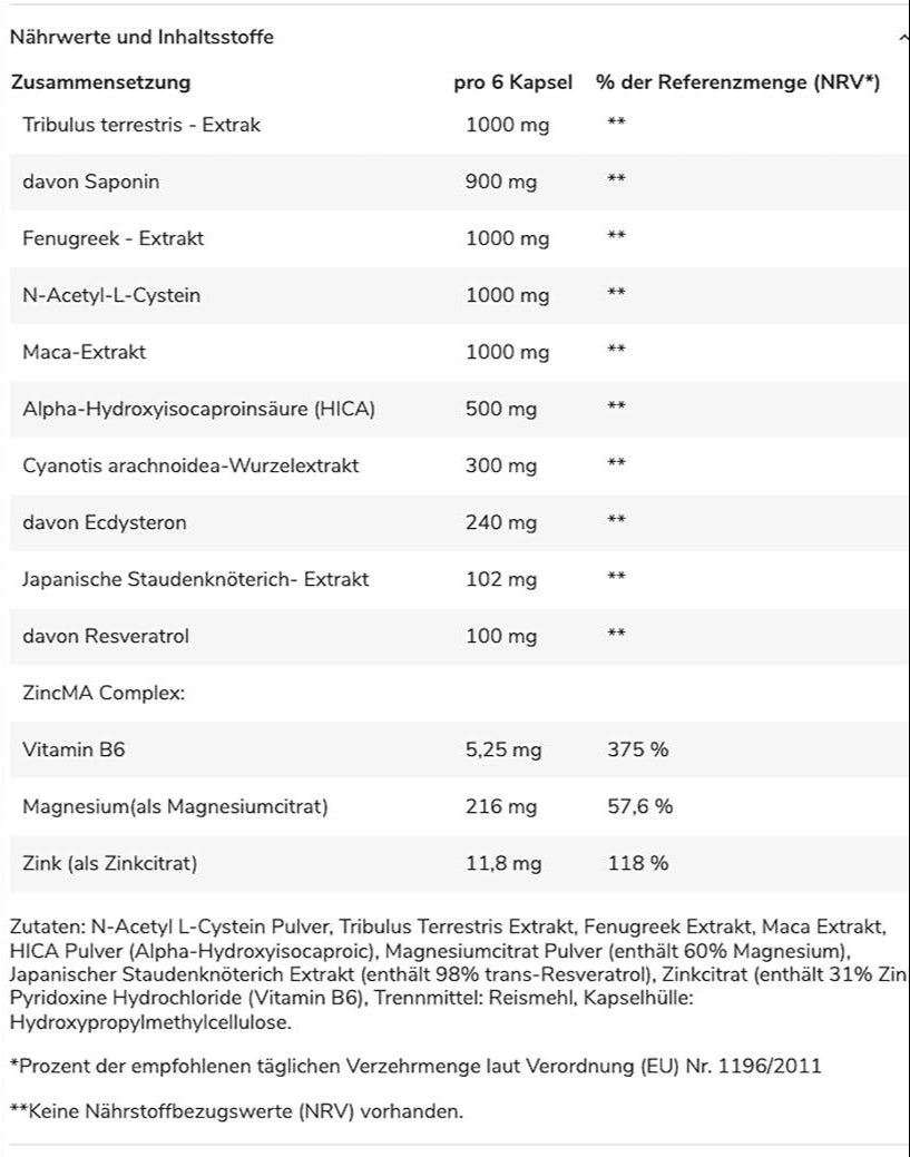 GN Laboratories Genetic Test Ultimate (180 Kapseln) – effektiver Hormon Booster – Sportnahrungsergänzung für verbesserte Trainingsergebnisse – Made in Germany - urmax
