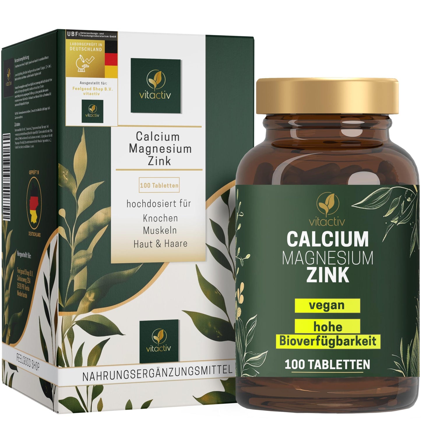 Calcium & Magnesium & Zinc – Highly Dosed Mineral Complex – 3 Essential Minerals in a (100 Tablets) - urmax