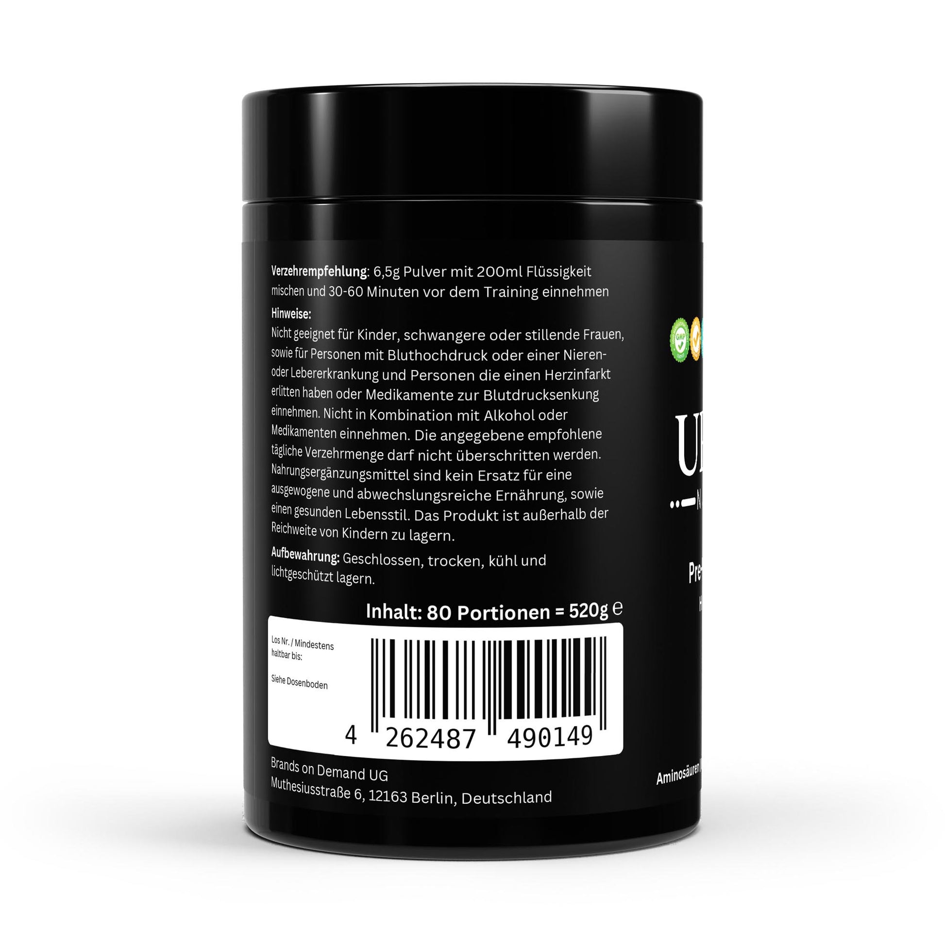 Pre-Workout Booster – Малина – 520 g Максимум енергия. Остър фокус. Дива тренировка – с вкус на сочна малина! - urmax