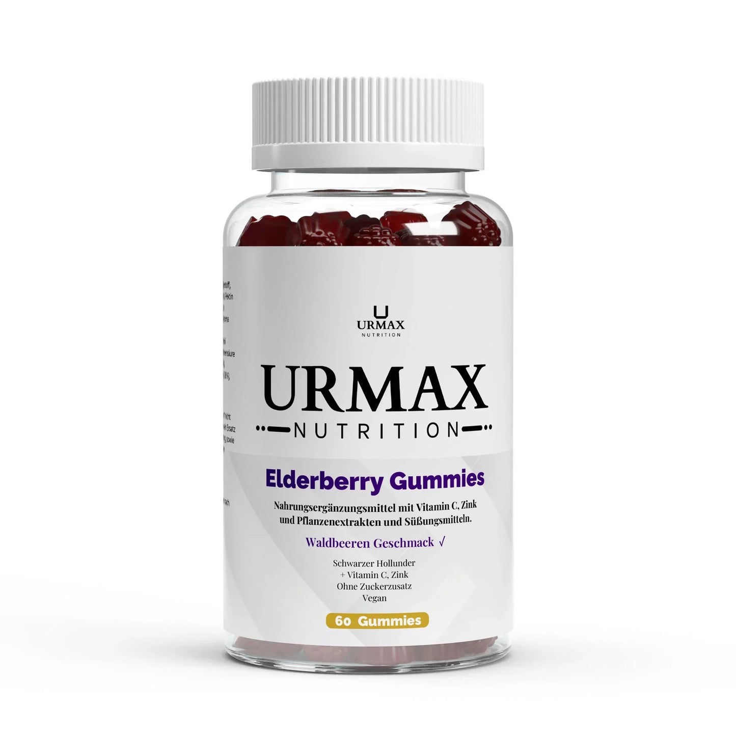 💜 Elderberry + Vitamin C + Цинк Gummies – 60 дъвчащи бонбони - urmax