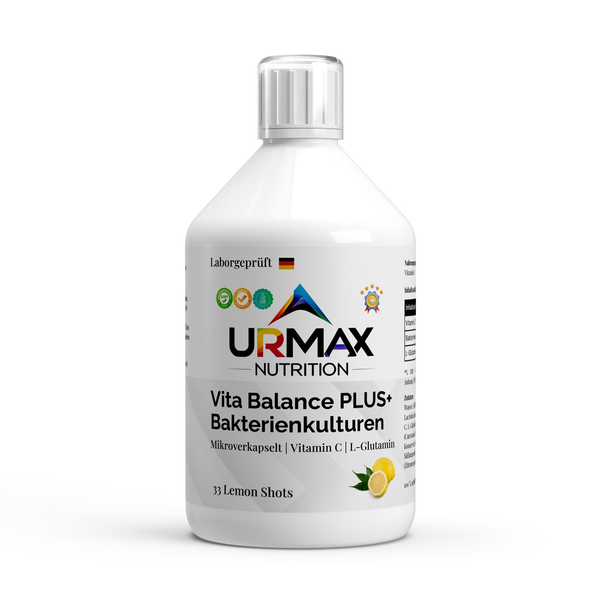 🍋 Vita Balance PLUS 500 ml – Пробиотичен микс с лимонов вкус – 10 милиарда активни култури + витамин C и L-глутамин – за здрава, балансирана чревна флора! - urmax