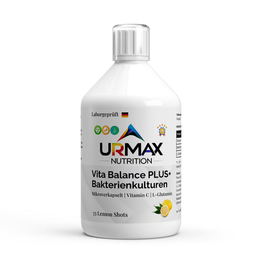🍋 Vita Balance PLUS 500 ml – Пробиотичен микс с лимонов вкус – 10 милиарда активни култури + витамин C и L-глутамин – за здрава, балансирана чревна флора! - urmax