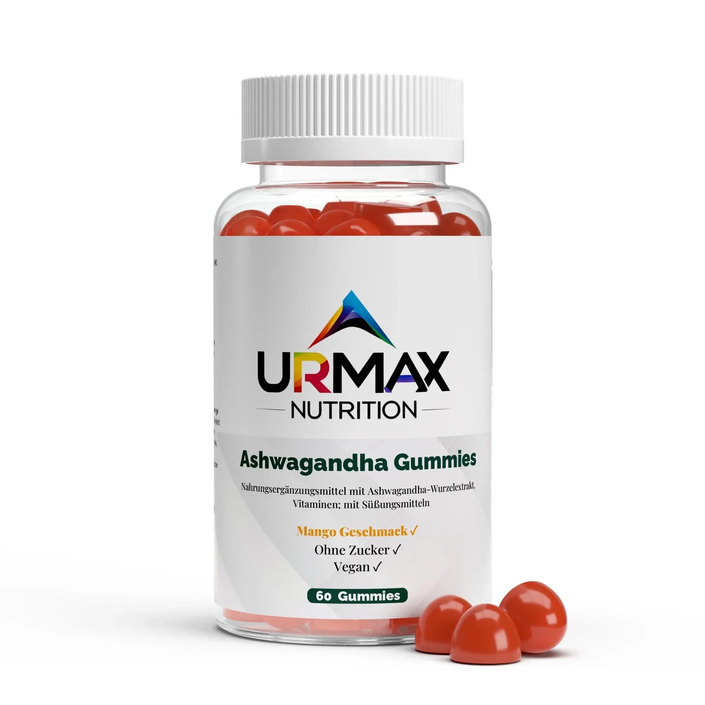 🌴 Ashwagandha + Витамин B6 дъвчащи бонбони – 60 броя - urmax