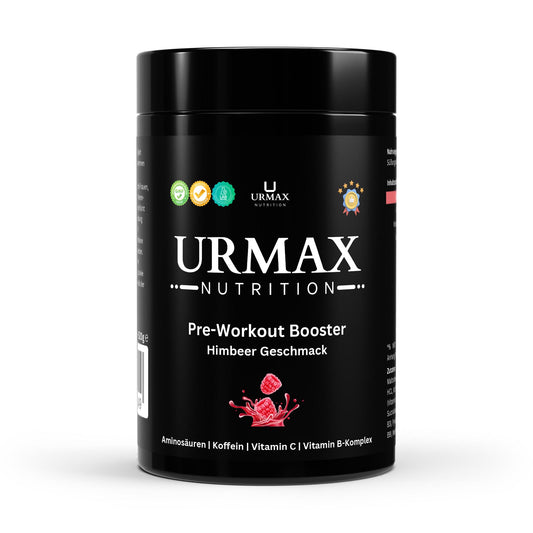 Pre-Workout Booster – Малина – 520 g Максимум енергия. Остър фокус. Дива тренировка – с вкус на сочна малина! - urmax