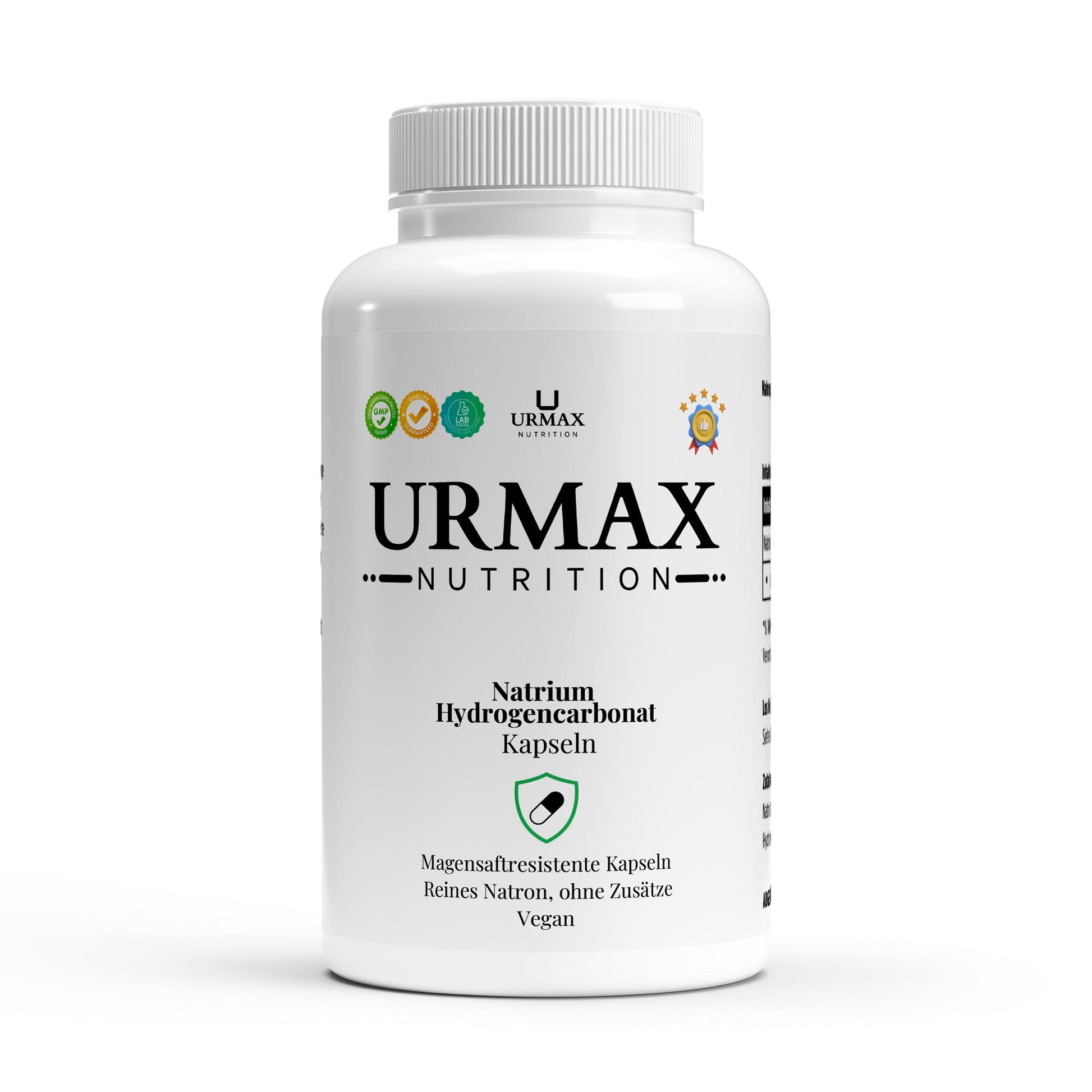 URMAX Натриев Хидрогенкарбонат (Натрон)Чист натриев хидрогенкарбонат за баланс и комфорт – Стомашноустойчиви капсули, 120 бр. - urmax