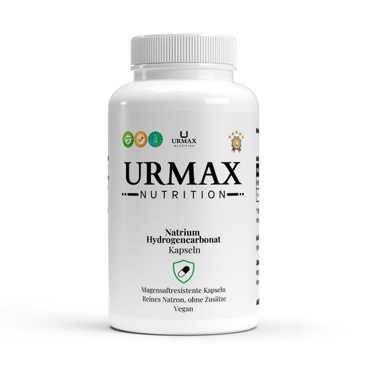 URMAX Натриев Хидрогенкарбонат (Натрон)Чист натриев хидрогенкарбонат за баланс и комфорт – Стомашноустойчиви капсули, 120 бр. - urmax