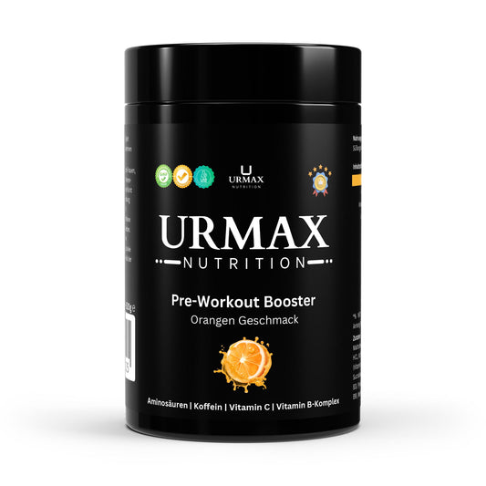 Pre-Workout Booster – Портокал – 520 g Енергия. Напомпване. Яростен фокус – с вкус на свеж портокал! - urmax