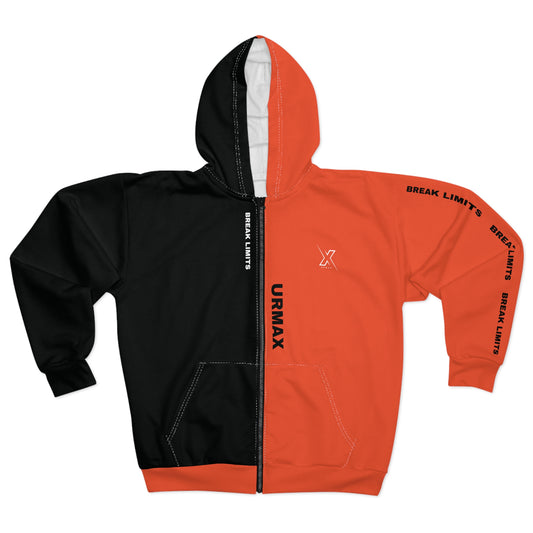 URMAX™ Unisex Zip-Up Sweatshirt – Break Limits Design