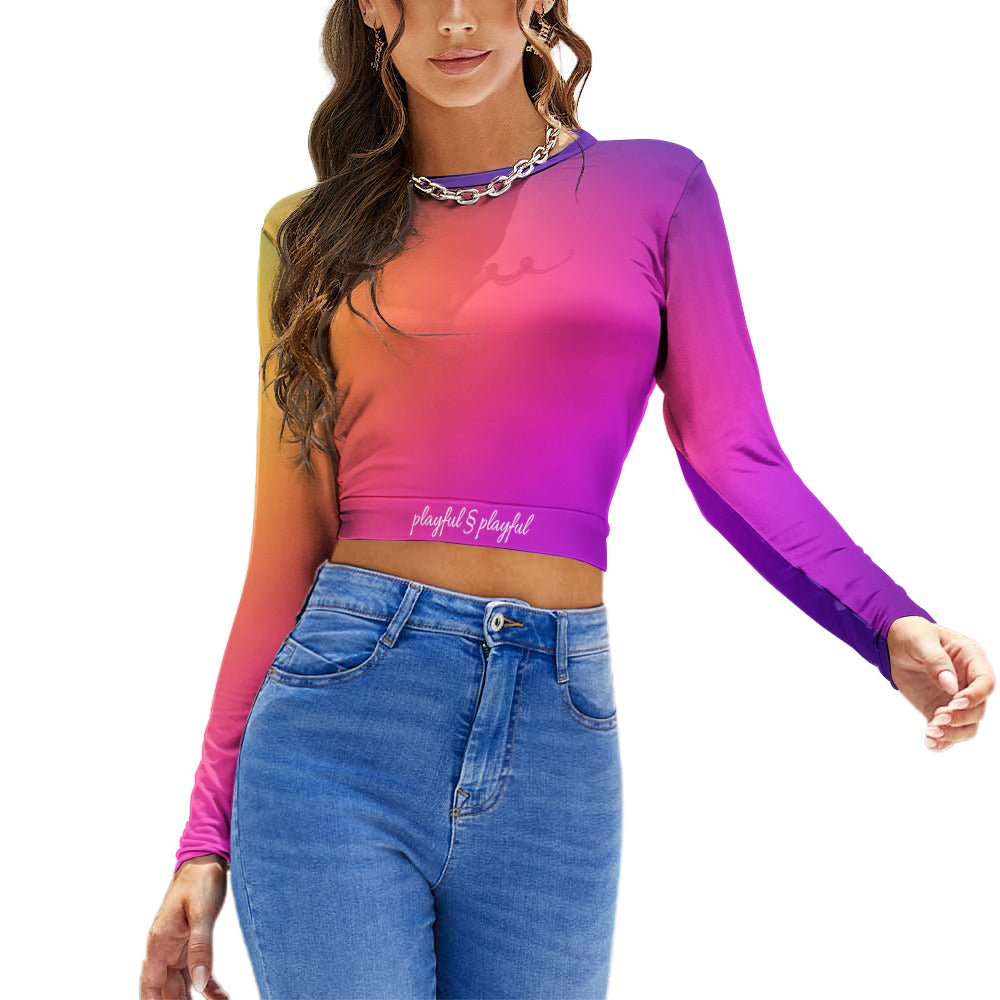 Backless Glow Long Sleeve Top – цветна енергия и уверена женственост