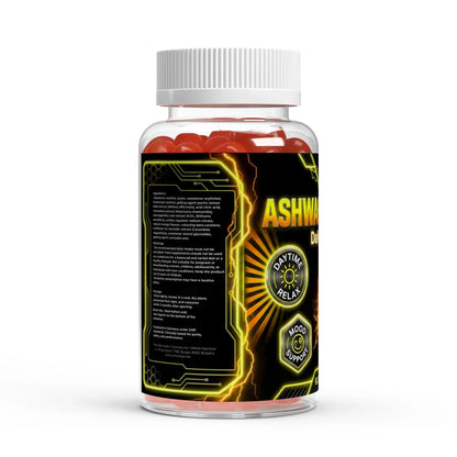 Urmax Ashwagandha supplement bottle with detailed label for daytime relax and mood support