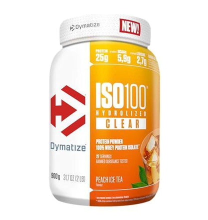Dymatize ISO 100 Hydrolyzed Clear – 900g | 28 Порции | Различни плодови вкусове 🍓 🔹 Висококачествен хидролизиран суроватъчен протеин изолат за максимално възстановяване! - urmax
