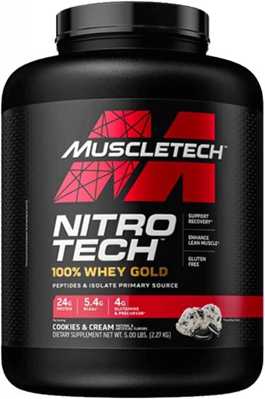 💪 MuscleTech NitroTech 100% Whey Gold | 2.27 кг | 71 Дози | Протеин за Мускулен Растеж и Възстановяване - urmax