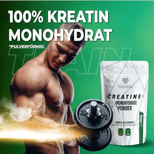 💪 Foodelis Creatin Monohydrat Pulver | 500g | 100% Чист Микронизиран Креатин | Без ГМО и Веган ✅ Подкрепете силата, издръжливостта и мускулния растеж с висококачествен креатин-монохидрат! - urmax