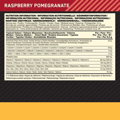 Optimum Nutrition Gold Standard BCAA Train + Sustain, Aminosäuren Pre-Workout-Pulver, Sportgetränk mit Vitamin C, Zink, Magnesium & Elektrolyten, Erdbeere-Kiwi-Geschmack, 28 Portionen, 266 g - urmax
