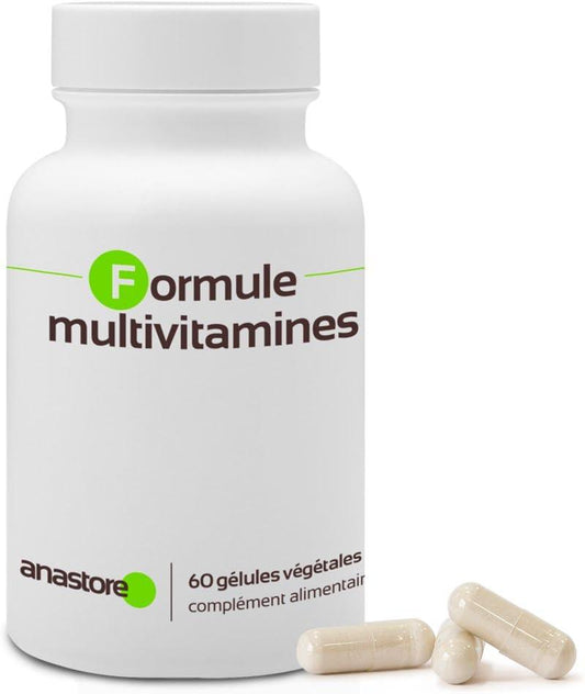 MULTIVITAMIN-FORMEL * 750 mg / 60 Kapseln * Eisen, Magnesium, Zink, Kupfer, Chrom, Mangan, Molybdän, Selen, Jod, Calcium, Phosphor, Vitamine A, B1, B2, B3, B5, B6, B8, B9, B12, C, D3, E - urmax