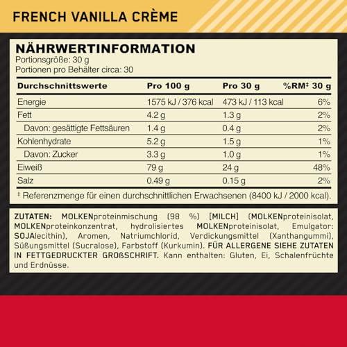 ON Gold Standard 100% Molkenproteinpulver für Muskelaufbau und -regeneration mit natürlich vorkommendem Glutamin und BCAA-Aminosäuren, Vanilla Ice Cream, 54 Portionen, 1,62 kg - urmax