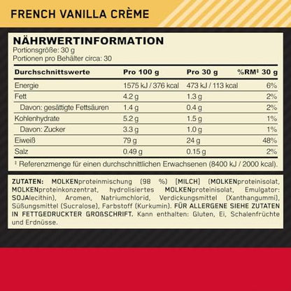 ON Gold Standard 100% Molkenproteinpulver für Muskelaufbau und -regeneration mit natürlich vorkommendem Glutamin und BCAA-Aminosäuren, Vanilla Ice Cream, 54 Portionen, 1,62 kg - urmax