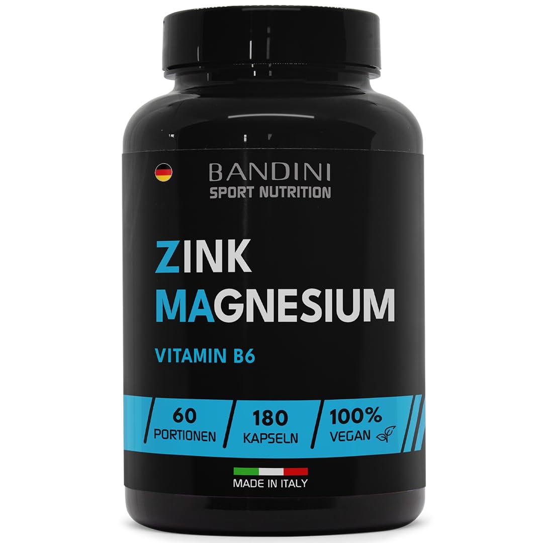 Bandini® ZMA ULTRA Extra Hochdosiert Komplex mit Magnesium, Zink & Vitamin B6, Premium: Mit 2 Magnesiumverbindungen, Muskelfunktion, Energie Booster, Ohne Zusätze, Vegan, GVO-frei, 120 Kapseln - urmax