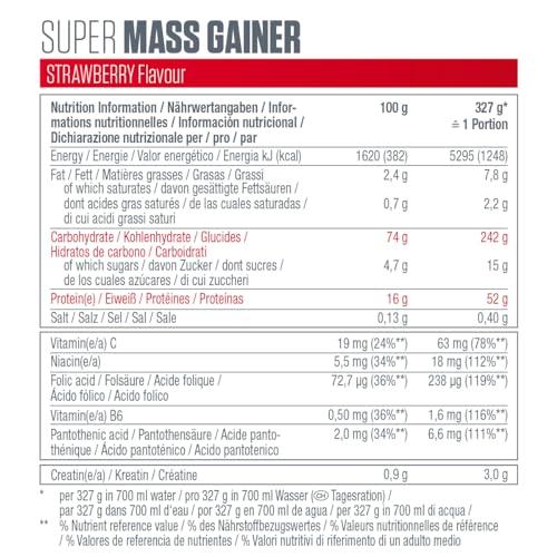 Dymatize Super Mass Gainer Cookies & Cream 2943g - Weight-Gainer Pulver + Kohlenhydrate, Creapure Kreatin, BCAAs und Casein - urmax