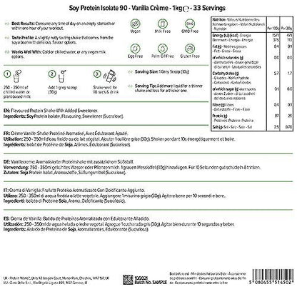 Protein Works Soja Protein 90 Изолат| 100% Веган, от устойчиво земеделие | Нискомаслено, без добавена захар | Без глутен | 2 кг, 1кг, 500гр - urmax