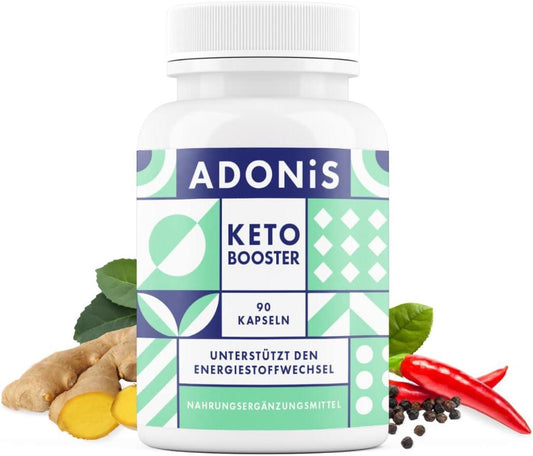 Adonis Keto Booster - natürliches Keto-Supplement | Ketose mit Hilfe von Ketonen & ketogener Ernährung | Unterstützt den Stoffwechsel | 90 Kapseln - urmax