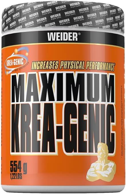 WEIDER Krea-Genic Kreatin Pulver hochdosiert, doppelt gepuffertes Kreatinmonohydrat, Power-Matrix mit Taurin & Beta-Alanin, 554g - urmax