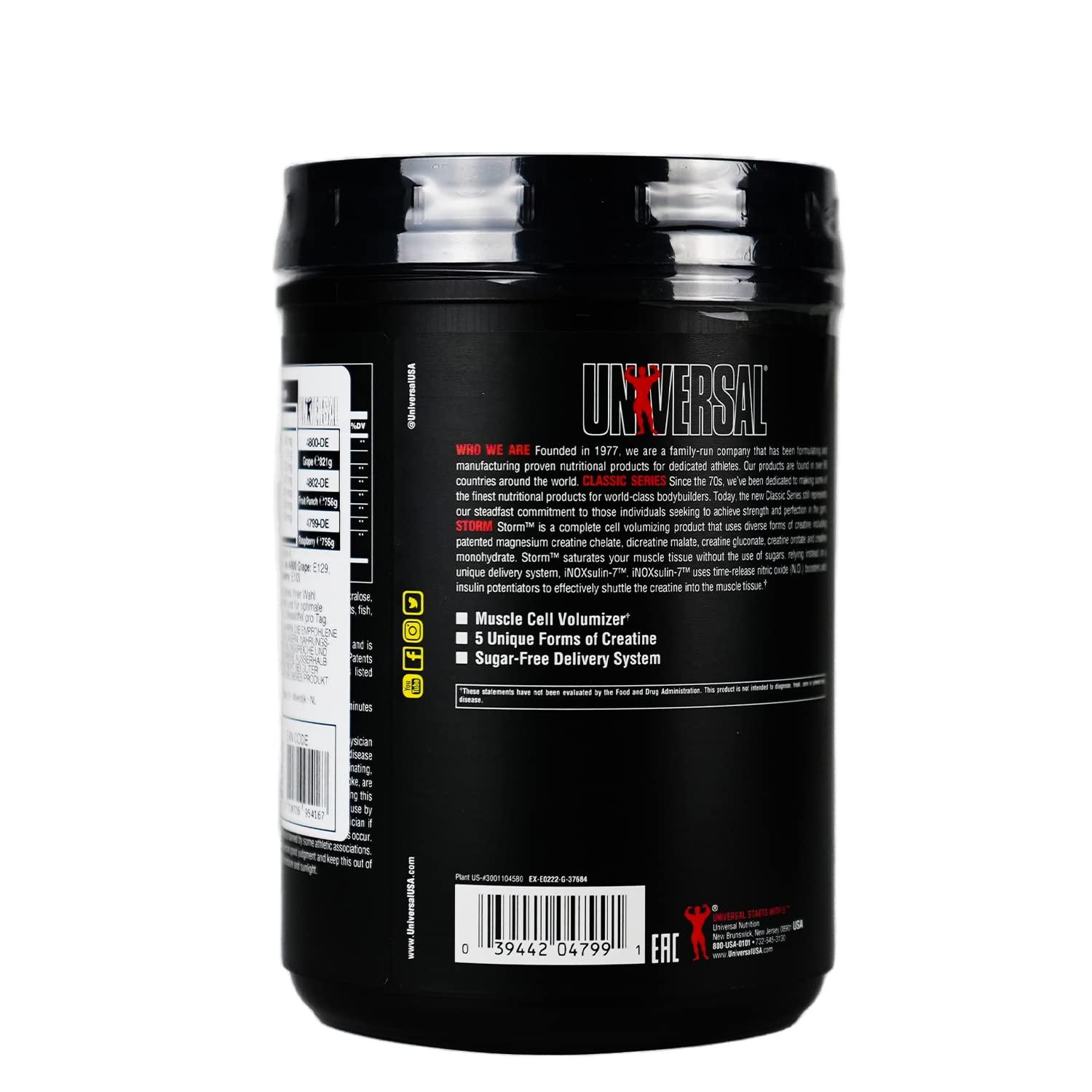 Universal Nutrition Storm Fruit Punch Powder | Creatine-Matrix Kreatin | Muskelaufbau - urmax