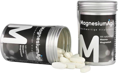 AgilNature MagnesiumAgil - Allround-Ergänzung für Sport, Fitness & Wohlbefinden - 400mg Magnesium + B-Vitaminen unterstützt Muskelaufbau, Knochengesundheit & Energie - Vegan, made in Germany - urmax