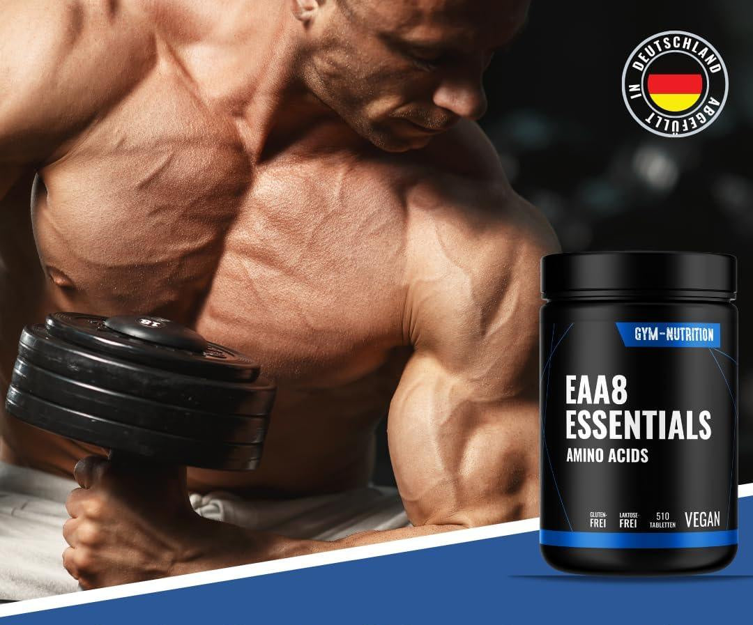 EAA Tablets - 510 EAA Tablets with 1036 mg Each - All 8 Essential Amino Acids - Vegan - High Dose - Bottled in Germany - No Additives and Chemicals Gedöns - urmax