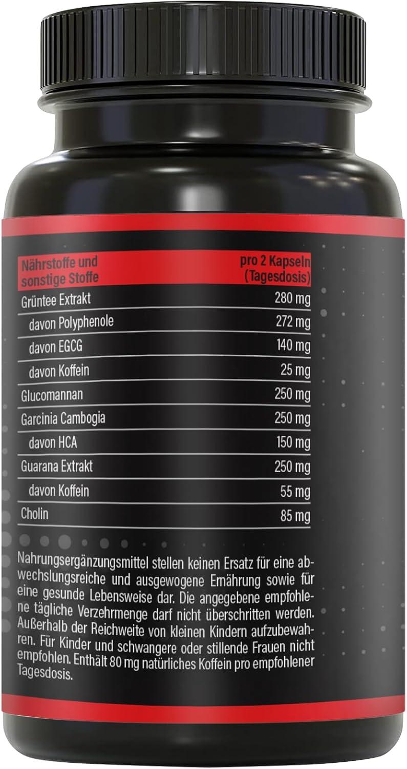 BRNR TURBO BRNR Sofort Stoffwechsel Formel mit Cholin, Grüntee Extrakt, Glucomannan, Garcinia Cambogia, Guarana, 120 Kapseln - urmax