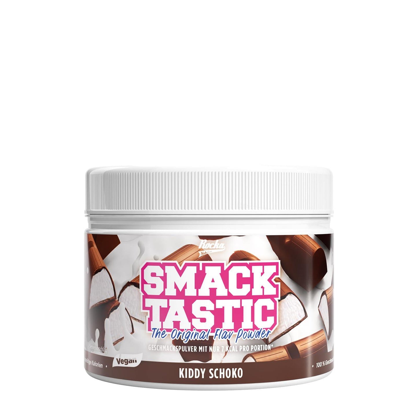 🍫 Rocka Nutrition Smacktastic – 250 г | Веганско вкусоподсилващо прахче с 11 kcal на порция | Вкус: Kiddy Schoko Choco Chip 💯 Невероятен вкус без компромиси | Подходящо за фитнес и диетично хранене | Без палмово масло, аспартам и лактоза - urmax