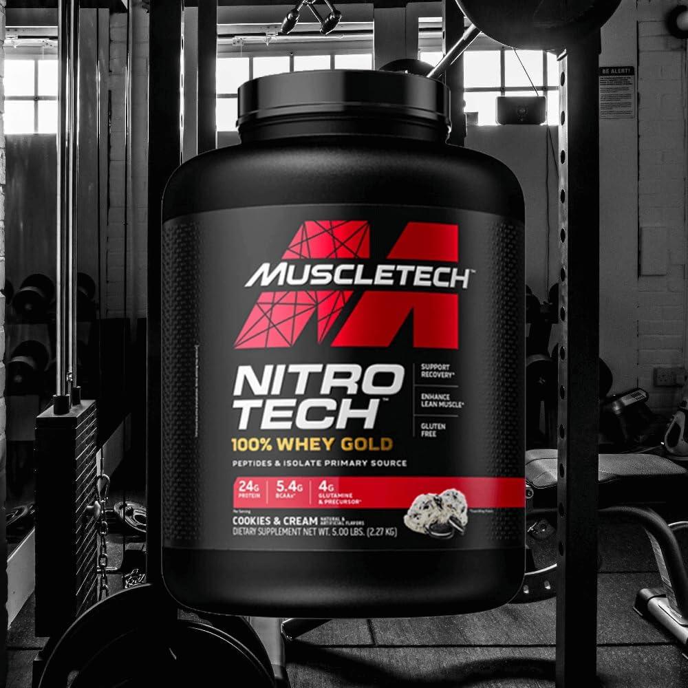 💪 MuscleTech NitroTech 100% Whey Gold | 2.27 кг | 71 Дози | Протеин за Мускулен Растеж и Възстановяване - urmax