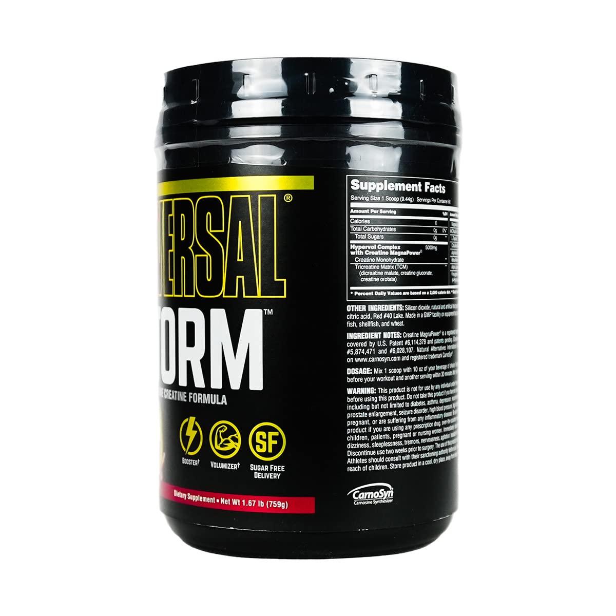 Universal Nutrition Storm Fruit Punch Powder | Creatine-Matrix Kreatin | Muskelaufbau - urmax
