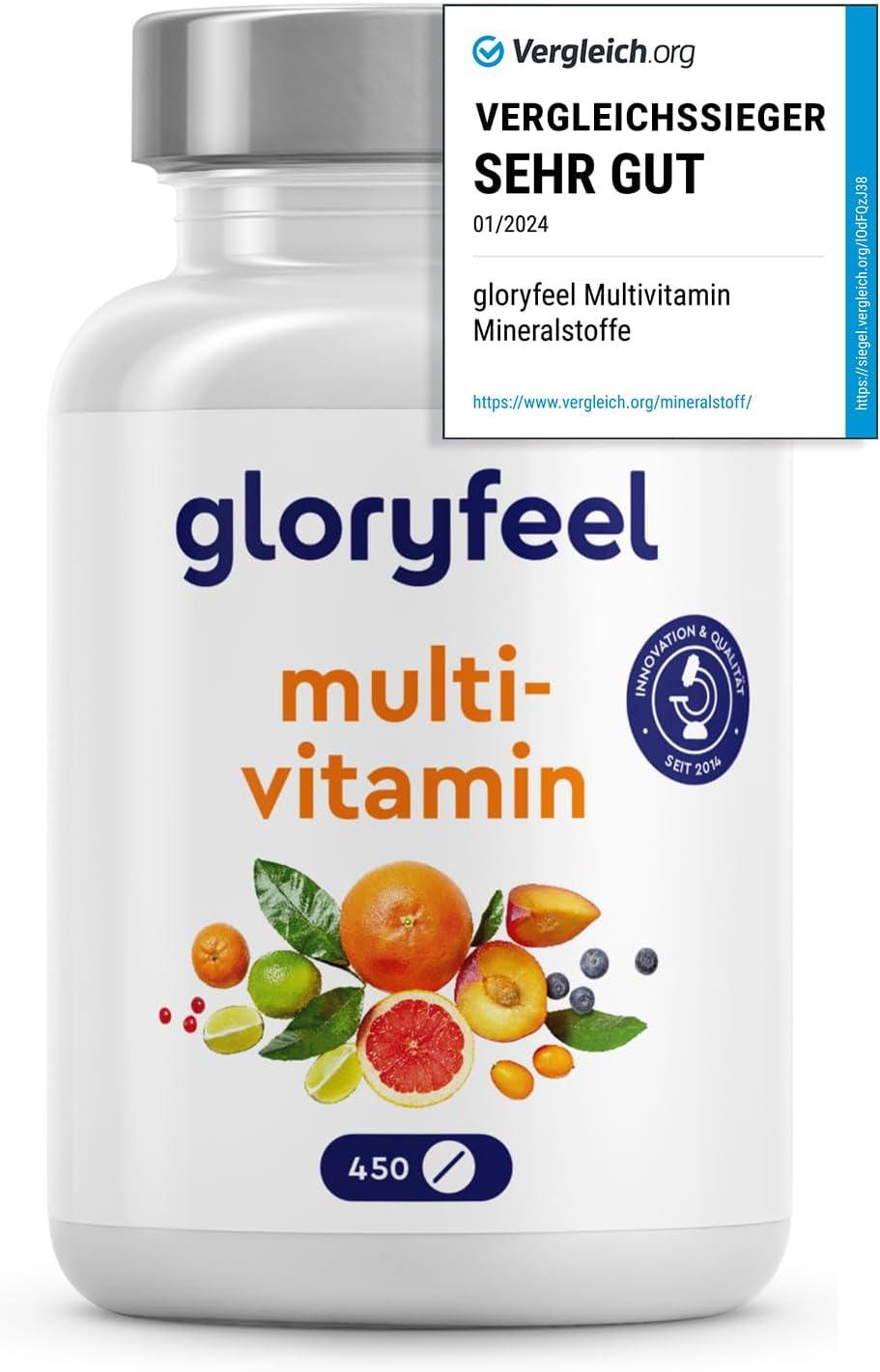 Multivitamin Hochdosiert - 450 Tabletten - Wertvolle Mineralien & alle A-Z Vitamine - 15 Monate Vorrat - Unterstützt das Immunsystem* - Laborgeprüft ohne Zusätze in Deutschland hergestellt - urmax