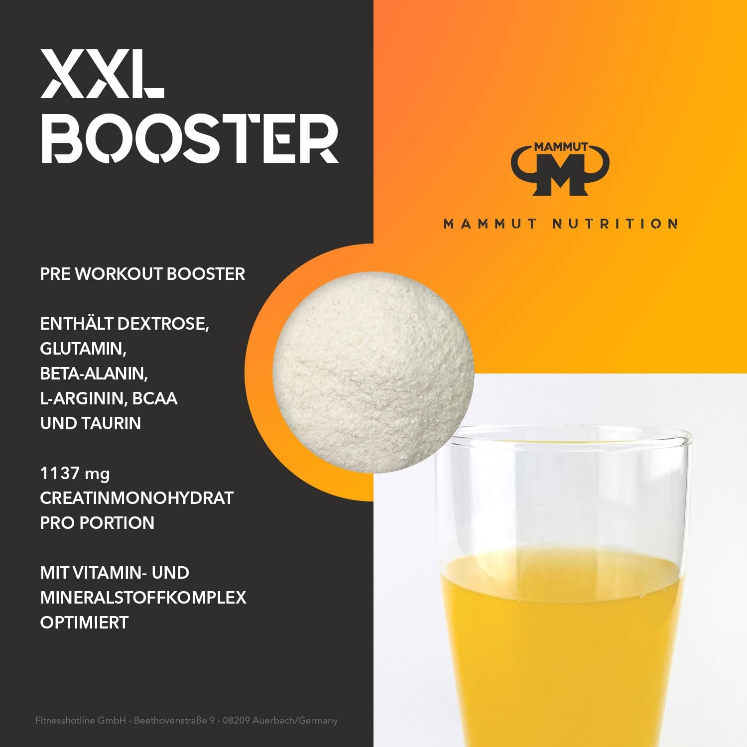 🔥 Mammut XXL Booster – 500 г | Предтренировъчен бустер с креатин, BCAA, бета-аланин, аргинин и таурин | Витаминен и минерален комплекс 🏆 ЕКСПЛОЗИВНА ЕНЕРГИЯ, СТРАХОТНА ИЗДРЪЖЛИВОСТ И МАКСИМАЛЕН "ПЪМП"! - urmax