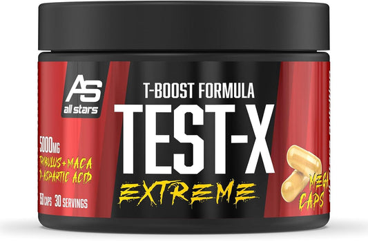 ALL STARS Test-X Extreme - 150 T-Boost Capsules High Dose - Supplement with Tribulus Terrestris Extract + Vitamin C + Magnesium + Zinc + Maca Powder + D-Aspartic Acid - urmax