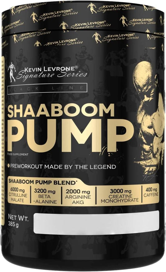 Fitness Authority Kevin Levron Shaaboom Pump Black Line Pre-Workout Booster 385 g per Container Flavour: Mango Lemon Hardcore Pump Training Powder Citruline Caffeine Beta Alanine - urmax