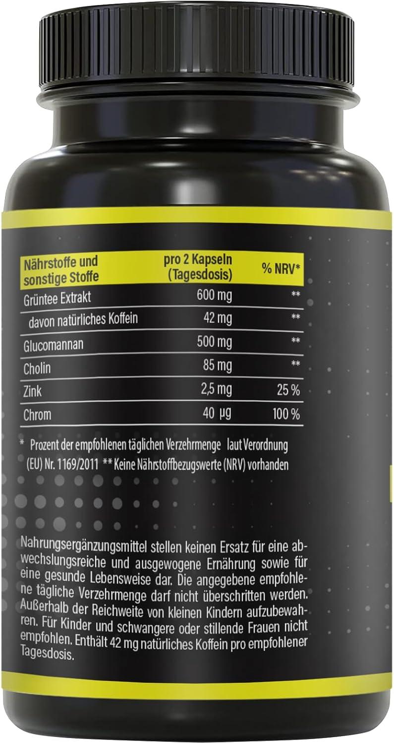 BRNR Easy BRNR Light Formula 5-in-1, Metabolic Treatment with Choline, Blood Sugar Level Formula with Chrome, Fibre Glucomannan, Green Tea Extract, 120 Capsules - urmax