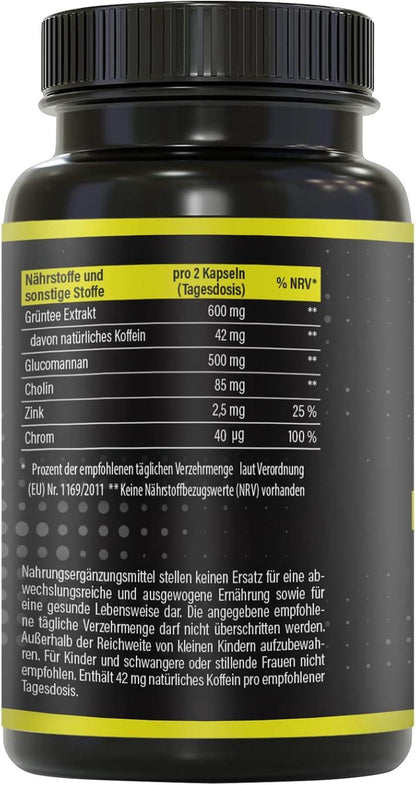 BRNR Easy BRNR Light Formula 5-in-1, Metabolic Treatment with Choline, Blood Sugar Level Formula with Chrome, Fibre Glucomannan, Green Tea Extract, 120 Capsules - urmax