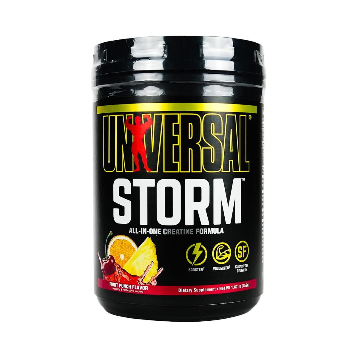 Universal Nutrition Storm Fruit Punch Powder | Creatine-Matrix Kreatin | Muskelaufbau - urmax